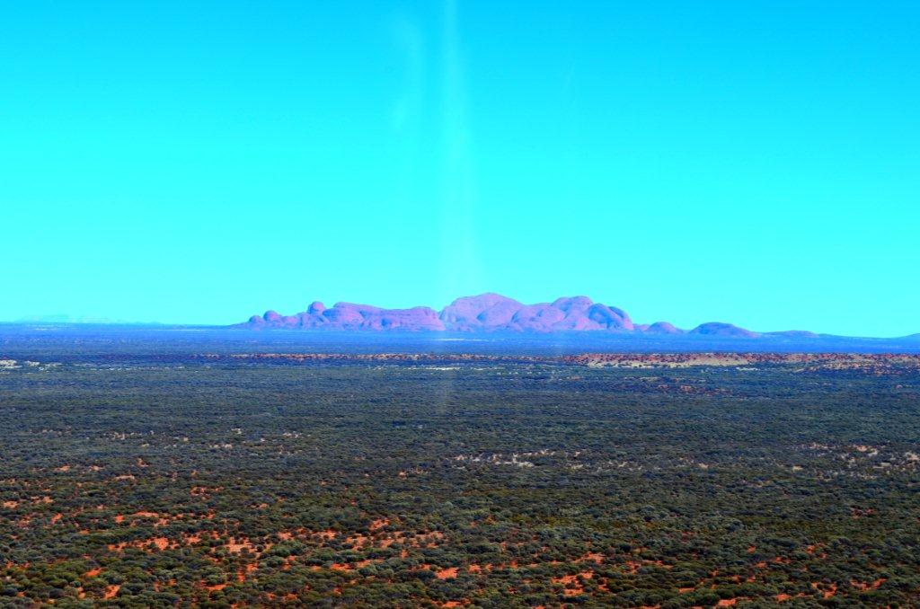 Chopper flight over Uluru - looking towards Kata Tjuta (The Olga's)