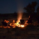 Simpson Desert support crew camp fire